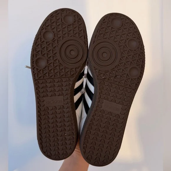 adidas White Low-Top Sneakers with Brown Outsole Details - Picture 5 of 6